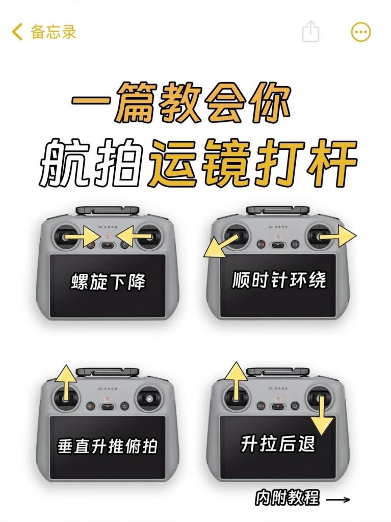 航拍运镜常用手法图解_无人机社区
